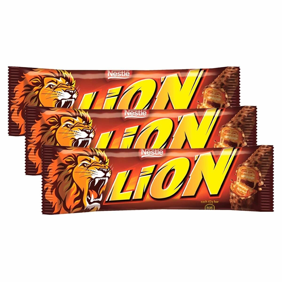 Шоколадный батончик Nestle Lion Dark Chocolate в тёмном шоколаде (Польша), 42 г (3 шт)