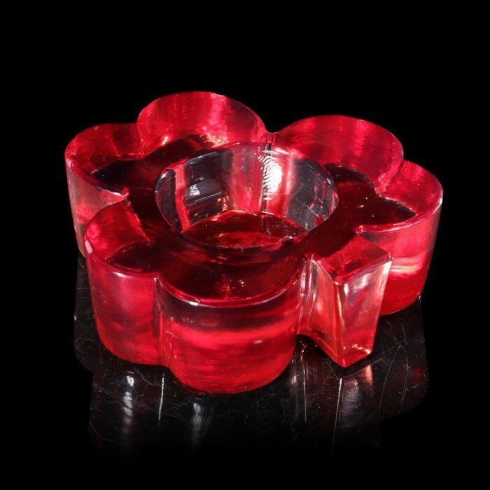 Evis Подсвечник для чайной свечи "листочек-микс малиновый" 3х9,6 см - фотография № 1