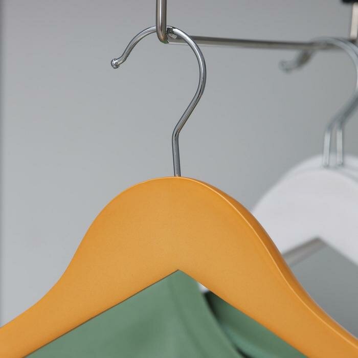 Доляна Вешалка-плечики для верхней одежды с перекладиной, размер 48-50, цвет светлое дерево - фотография № 2