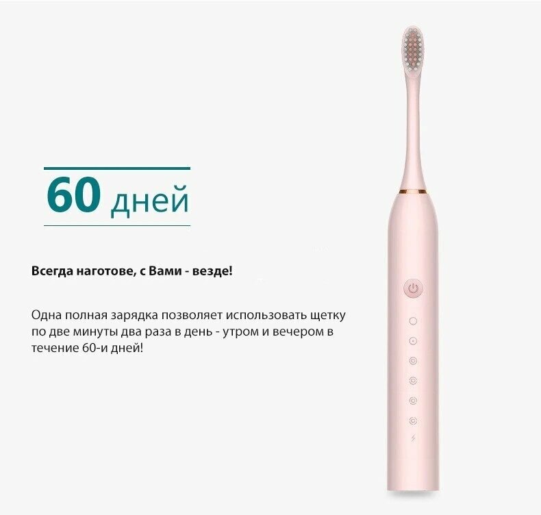 Marchelliano / Электрическая зубная щетка SONIK X3 с насадками звуковая подарок мужчинам и женщинам