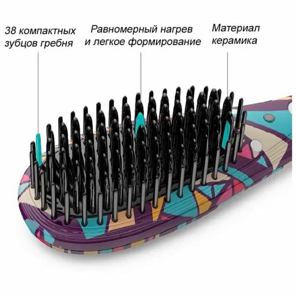 Расчёска WX-ZF105, 40 Вт, керамическое покрытие, до 210 &#176;C - фотография № 4