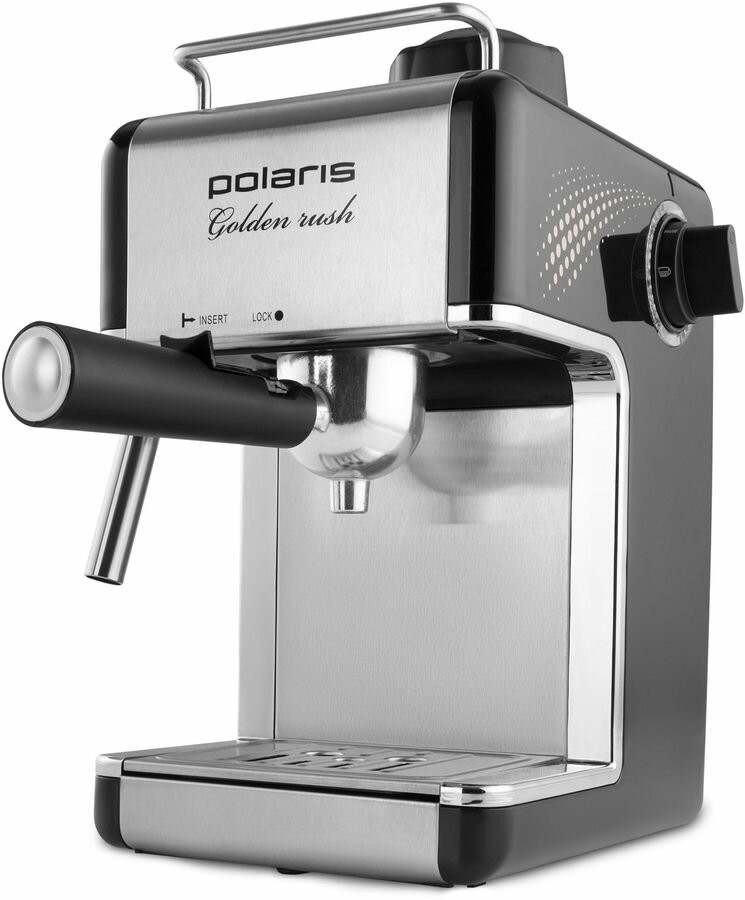 Кофеварка Polaris PCM 4006A рожковая серебристый