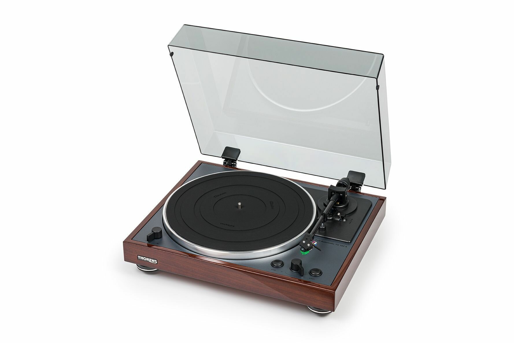 Thorens TD-102A AT-VM95E highgloss walnut виниловый проигрыватель