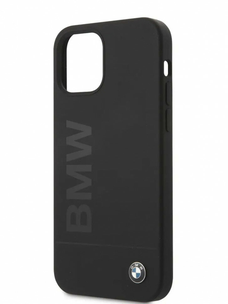 Чехол для iPhone 12 Pro Max (6.7) BMW Signature Liquid silicone Laser logo Hard Black (BMHCP12LSLBLBK)