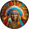 Деревянный пазл BoberBox Мандала Индеец, портреты планеты, 180 деталей - изображение