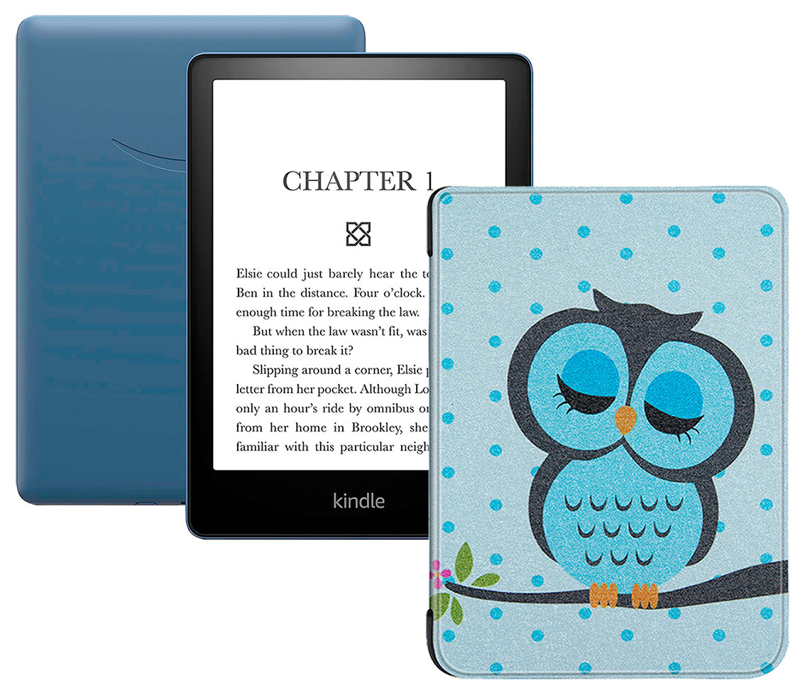 Электронная книга Amazon Kindle PaperWhite 2021 16Gb Ad-Supported Denim с обложкой ReaderONE PaperWhite 2021 Owl