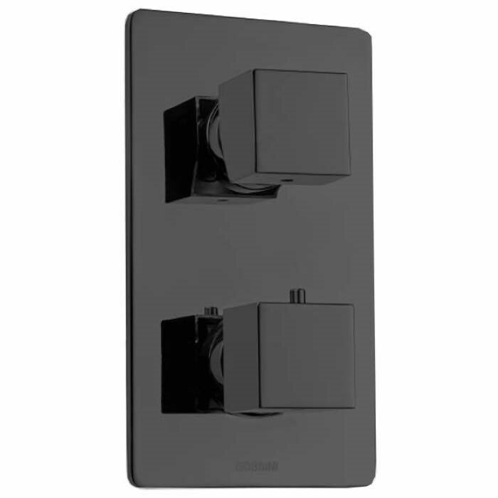 Термостат для душа Bossini Cube Z00061.073, встраиваемый, с девиатором, цвет: черный матовый