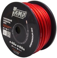 Провод силовой AMP OFC Ultraflexible 4Ga красный медь (1 метр)