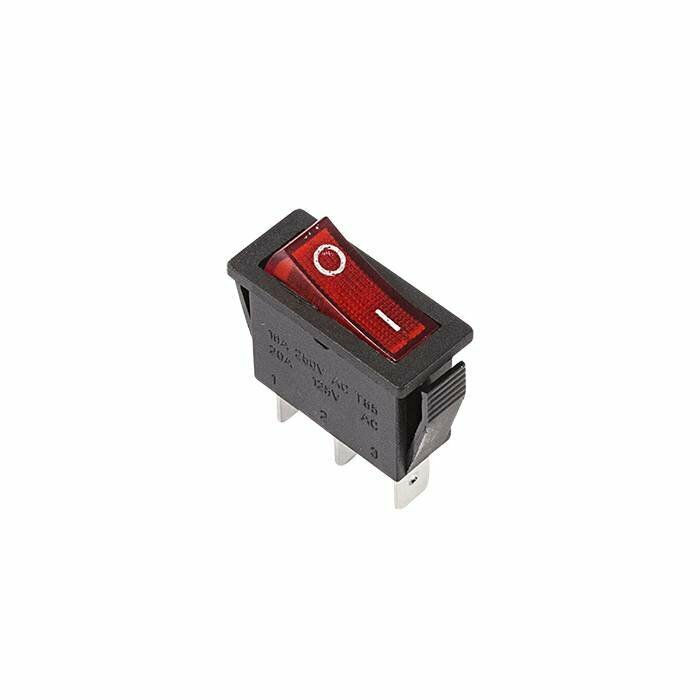 Выключатель клавишный REXANT 250V 15А (3с) ON-OFF красный с подсветкой (RWB-404, SC-791, IRS-101 (36-2210)