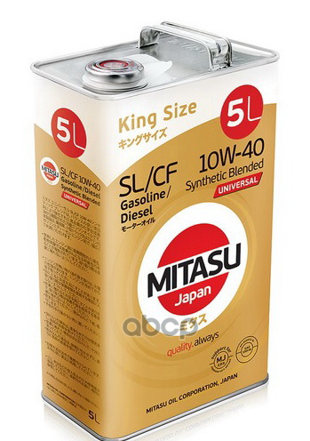 MITASU Mitasu 10w40 5l Масло Моторное Universal Slcf Api Slcf Для Бенздиз Двс, Synthetic Blended