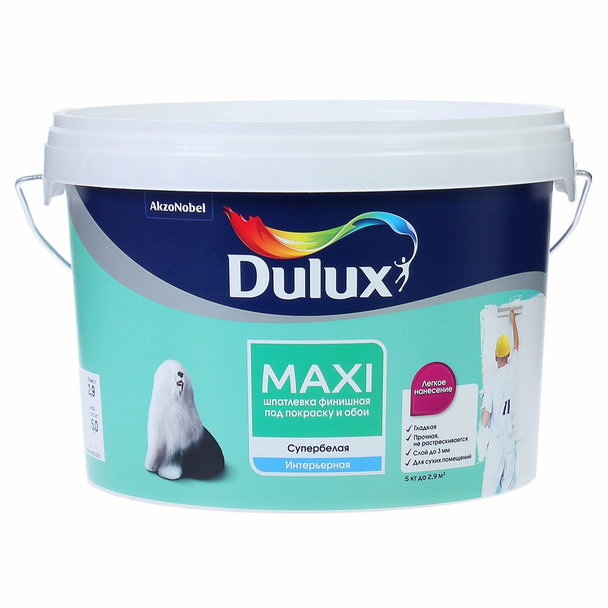 Шпатлёвка мелкозернистая Dulux 5 кг