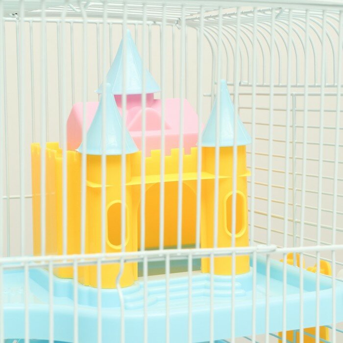 Клетка для грызунов Пижон с замком, 31 х 24 х 27 см, голубая - фотография № 4