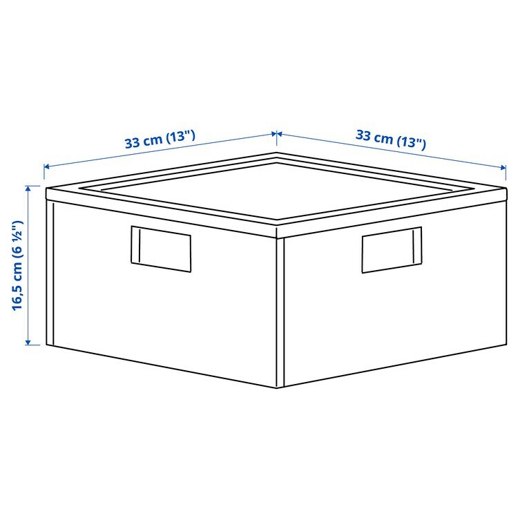 Контейнер для хранения с крышкой, IKEA PANSARTAX, 33x33x16.5 см, прозрачный серо-синий - фотография № 8