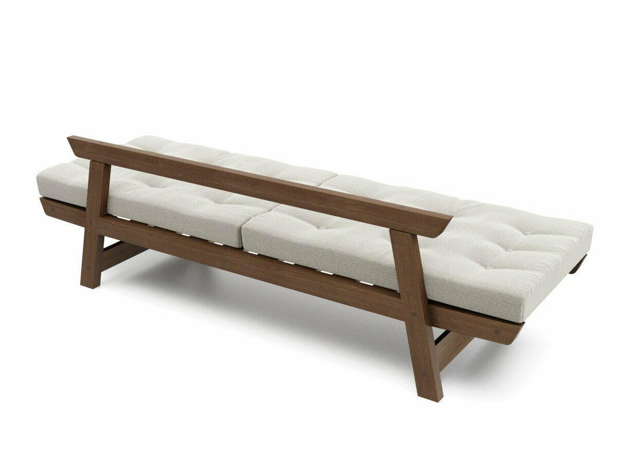 Садовый диван кушетка Soft Element Моди, серый венге, из дерева, подушки, раскладные подлокотники, на террасу, на веранду, для дачи, для бани и отдыха - фотография № 3