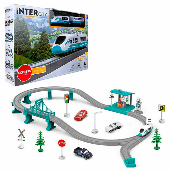 1Toy InterCity Express Железная дорога Пригород 63 детали, свет, звук Т22436 с 3 лет