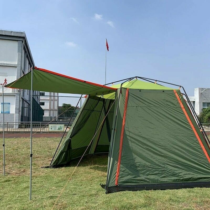 палатка туристическая с москитной сеткой, тент садовый шатер, для рыбалки /для дачи, беседка, Шестиугольный шатер 420*420*225cm - фотография № 3