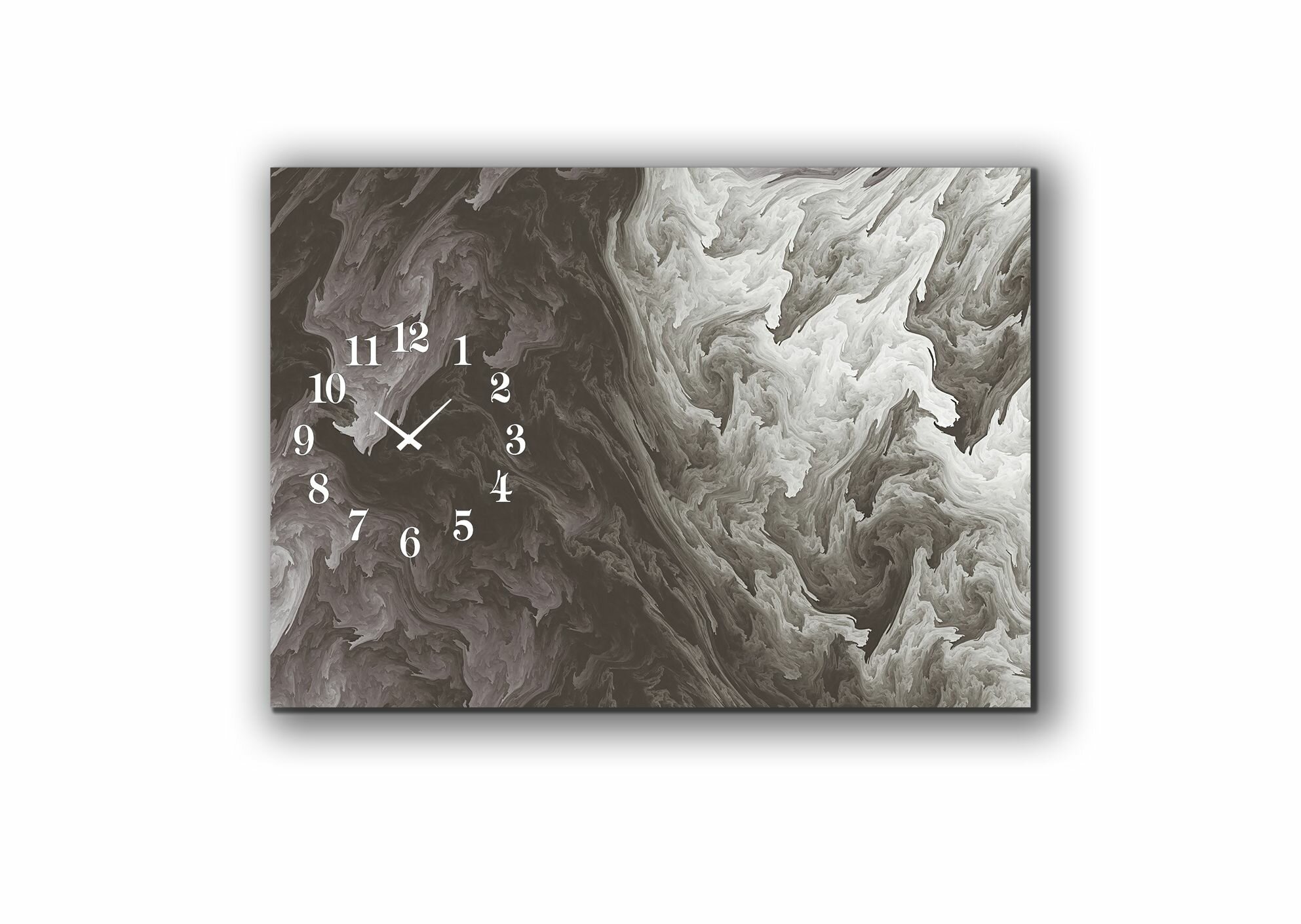 фото Часы на холсте настенные мраморные волны 50х70