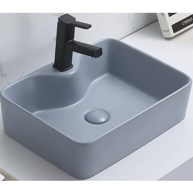 Раковина в ванную накладная 48 см CeramaLux 7291MHL-4 голубая