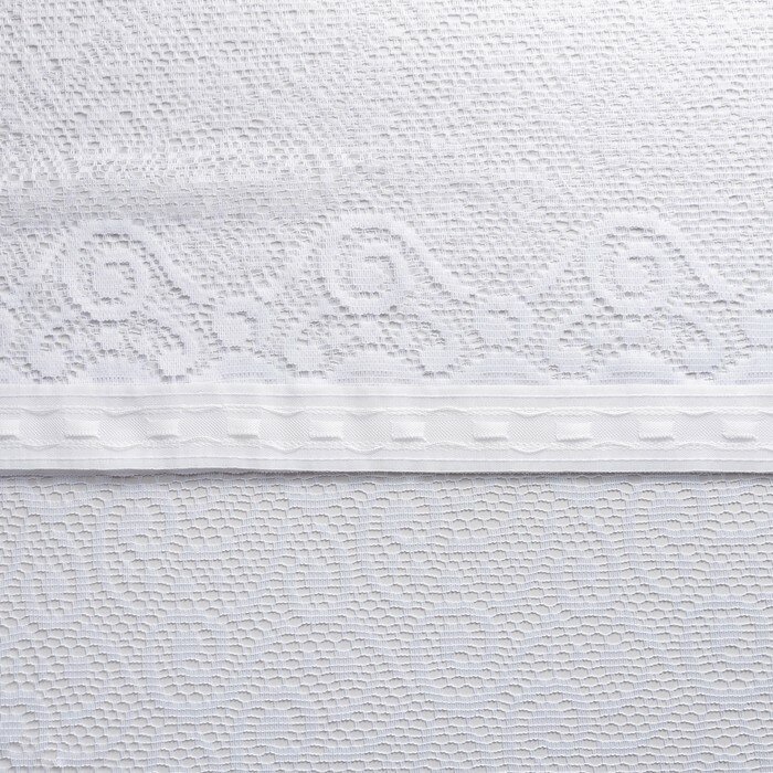 Штора на шторной ленте 245х165 см, цв. белый, 100% п/э, арт.М490б - фотография № 3