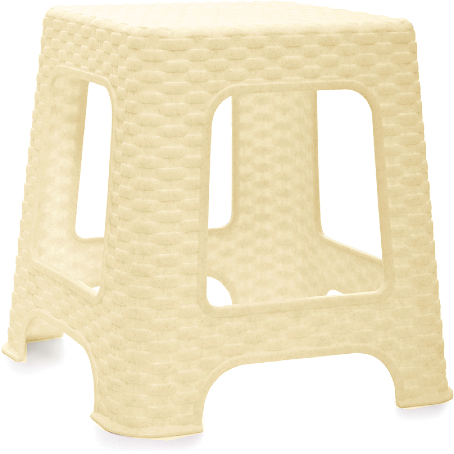 фото Табурет Полимербыт Артлайн малый, из полипропилена, цвет бежевый, 330х330х330мм / мебель