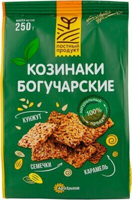 Козинаки богучарские 250 г на основе семян подсолнечника кунжута и карамели