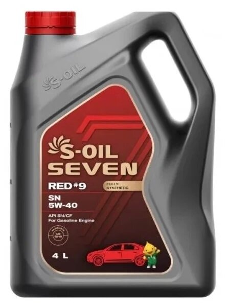 Синтетическое моторное масло S-OIL SEVEN RED #9 SN 5W-40, 4 л