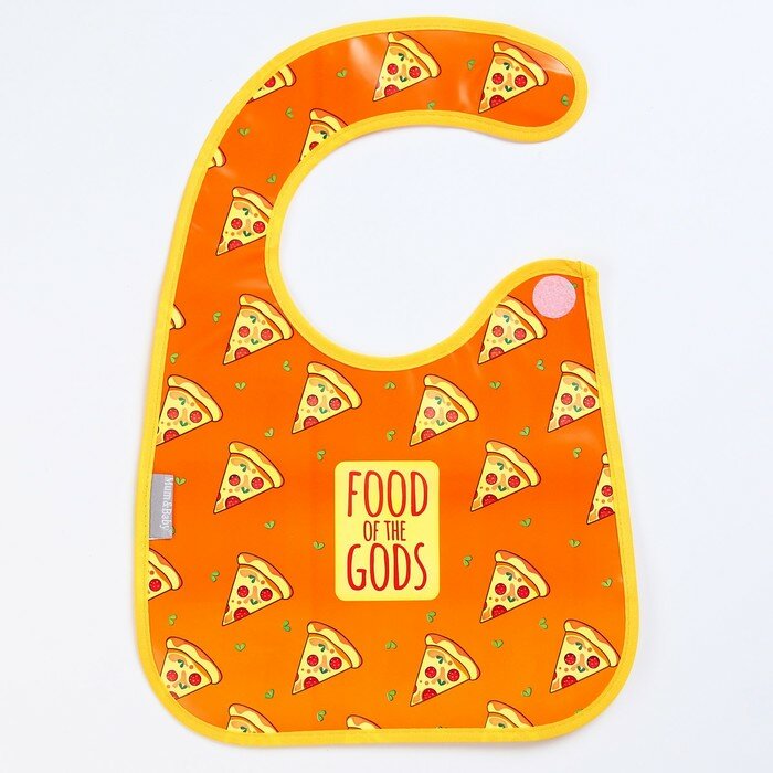 Mum&Baby Нагрудник для кормления «Pizza» непромокаемый на липучке, с карманом