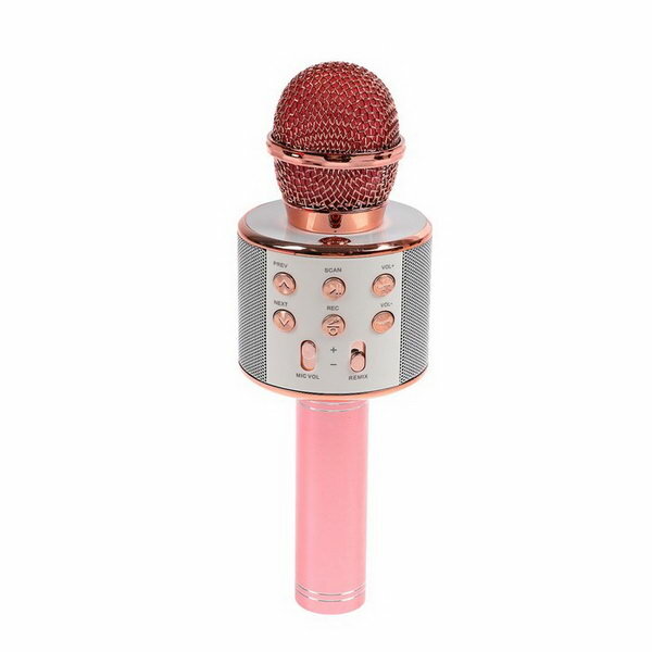 Микрофон для караоке LuazON LZZ-56 WS-858 1800 мАч розовый