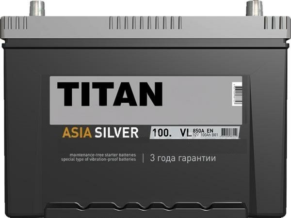 Аккумулятор автомобильный Titan Asia silver 6СТ-100 обр. (125D31L) 306x173x225