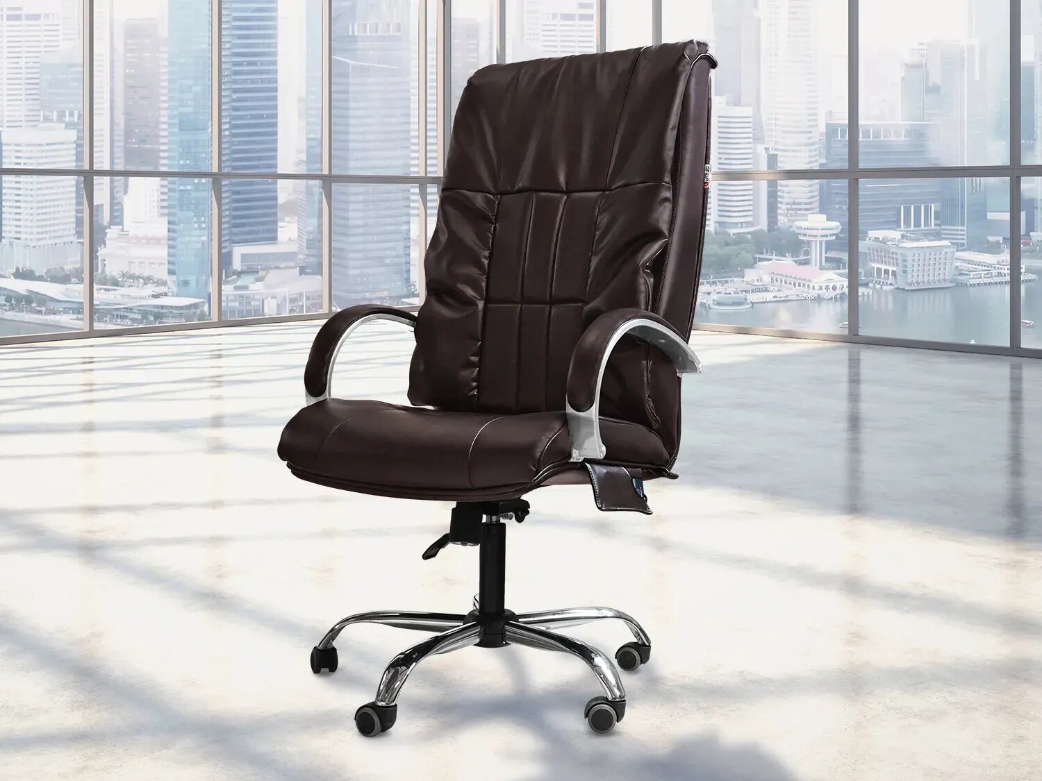 Офисное массажное кресло EGO BOSS EG1001 LKFO шоколад (Арпатек)