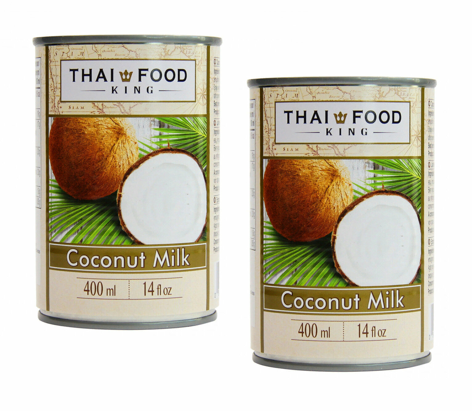 Кокосовое молоко Coconut Milk, Thai Food King, Таиланд, ж/б, 2 банки по 400 мл