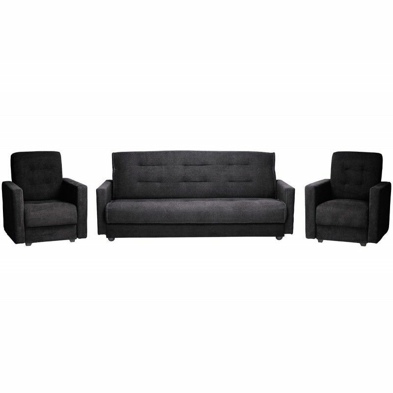 Комплект Fotodivan Милан (диван и два кресла) Черный 120