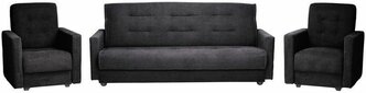 Комплект Fotodivan Милан (диван и два кресла) Черный 120