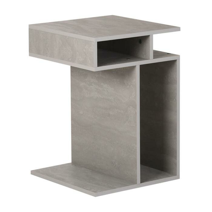 Клик Мебель Стол приставной Болеро, 440х440х620, Бетон - фотография № 4