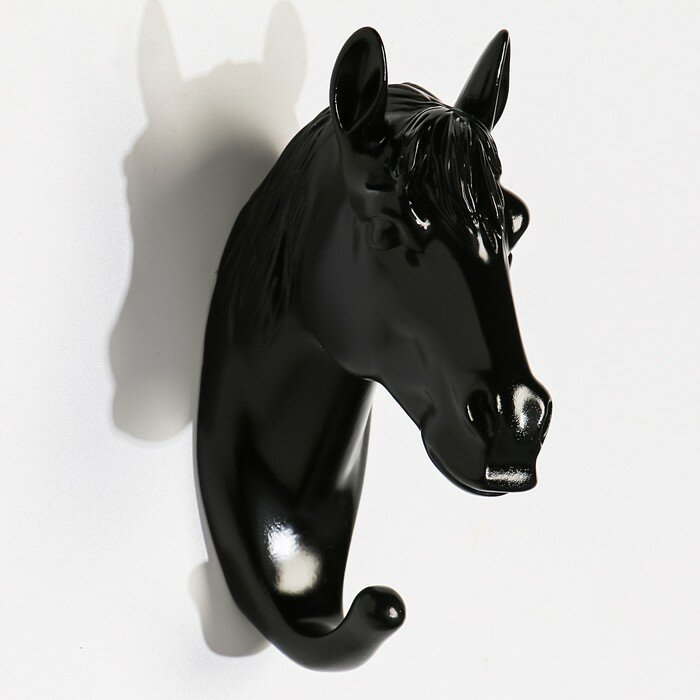 Декор настенный-вешалка "Конь"12 x 3.8 см, чёрный - фотография № 3