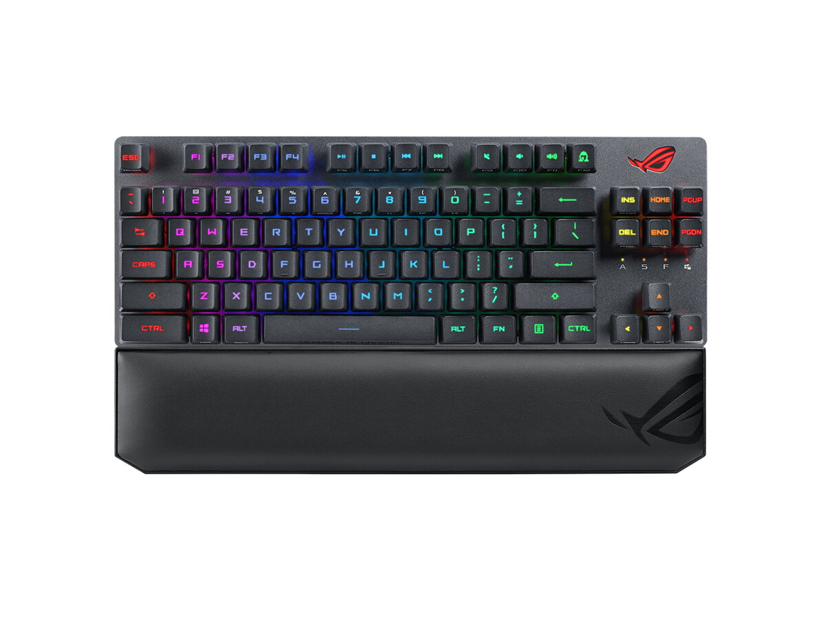 Клавиатура беспроводная механическая ASUS ROG Strix Scope RX TKL Wireless Deluxe (ROG RX Red),Bluetooth/Wireless, RGB, Серый/Черный, 90MP02J0-BKRA00