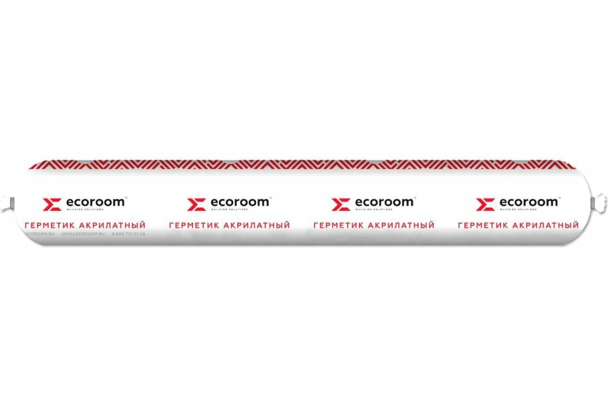 Акриловый герметик ECOROOM AS-11 для заделки швов и трещин, серый, 600 мл E-Герм-7134/Сер