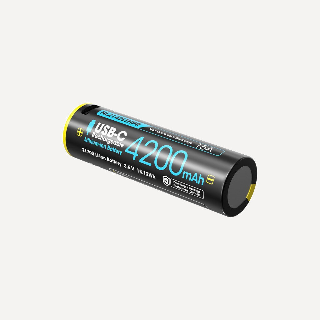 Nitecore Аккумулятор NITECORE NL2142LTHPR 21700 USB-C Li-Ion 15А, 4200 mAh, -40°C — фото 3