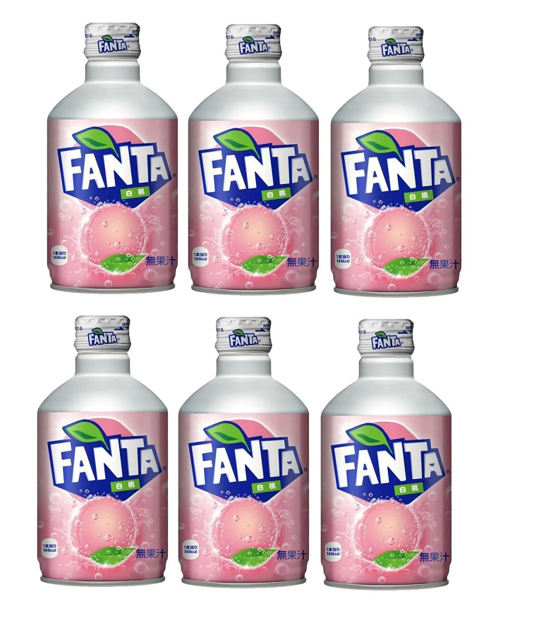 Fanta White Peach, со вкусом белого персика, ( 6 шт по 300 мл), Япония