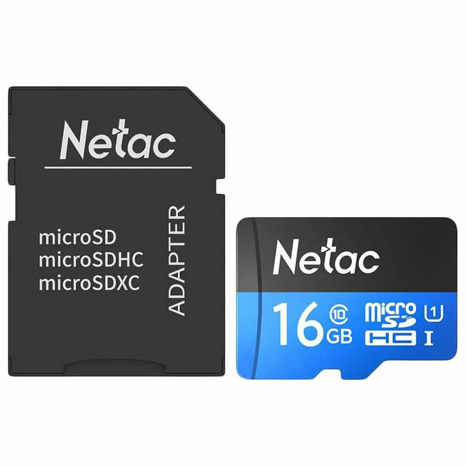 Карта памяти Netac microsdhc 16 гб p500 standard 80 мб/с class 10 адаптер (NT02P500STN-016)