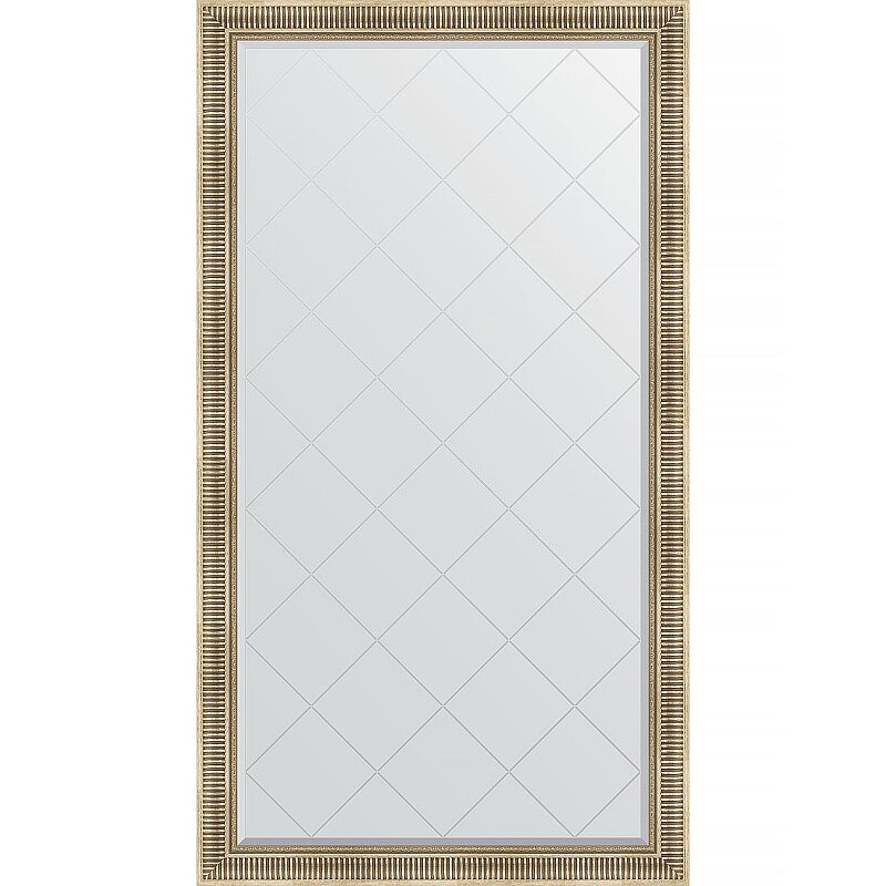 Зеркало Evoform Exclusive-G Floor 202х112 BY 6361 с гравировкой в багетной раме - Серебряный акведук 93 мм - фотография № 1