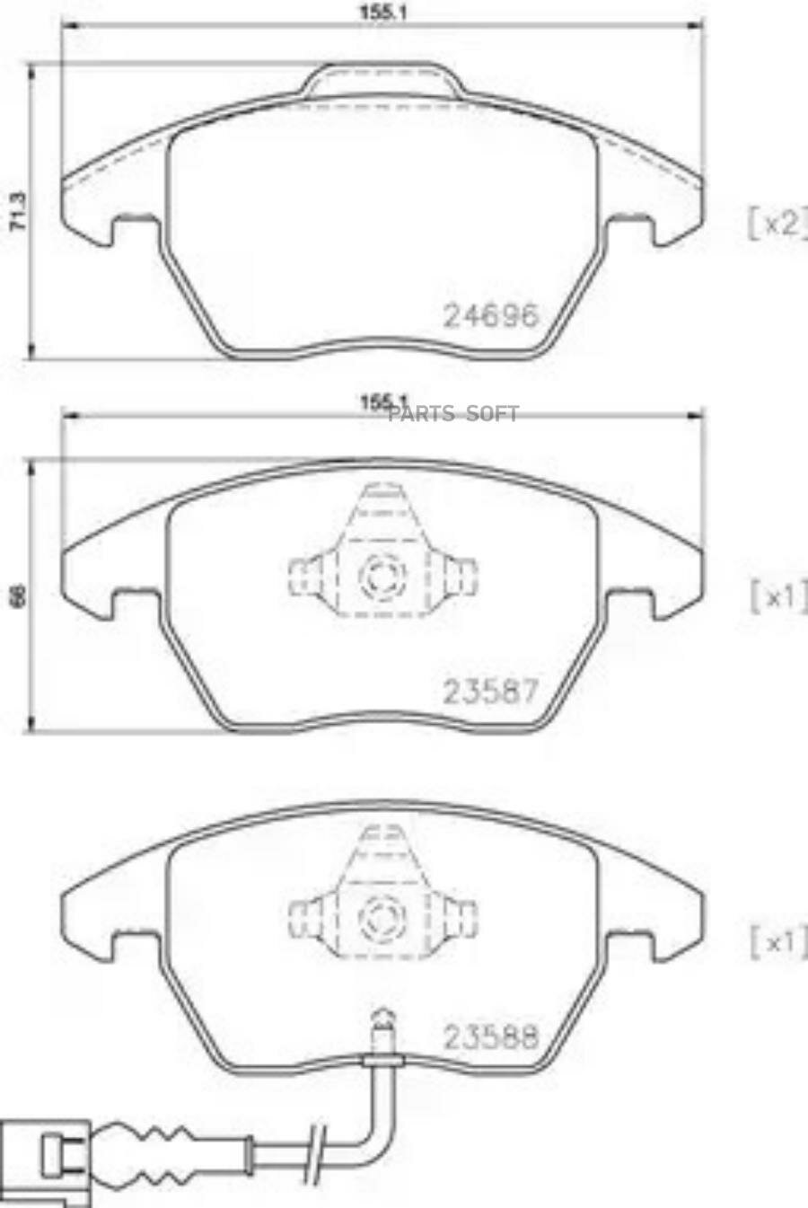 BREMBO P85146 Колодки торм.пер./дат.