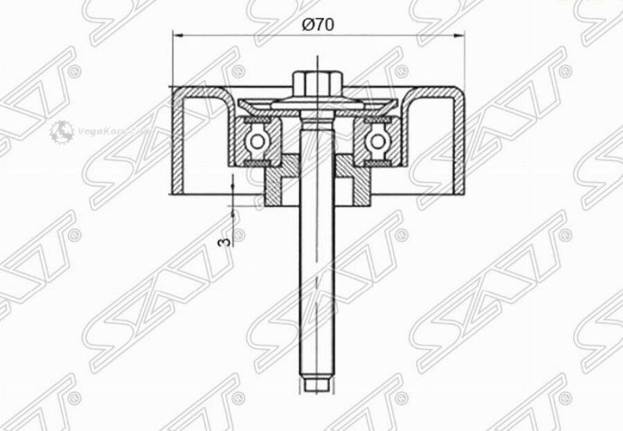 Ролик приводного ремня обводной MAZDA 3 2,3T 06-09/2,5 09-/6 1,8-2,5 02-/CX-7 2,3-2,5 09-/MPV 2,3 02 STLFH115940