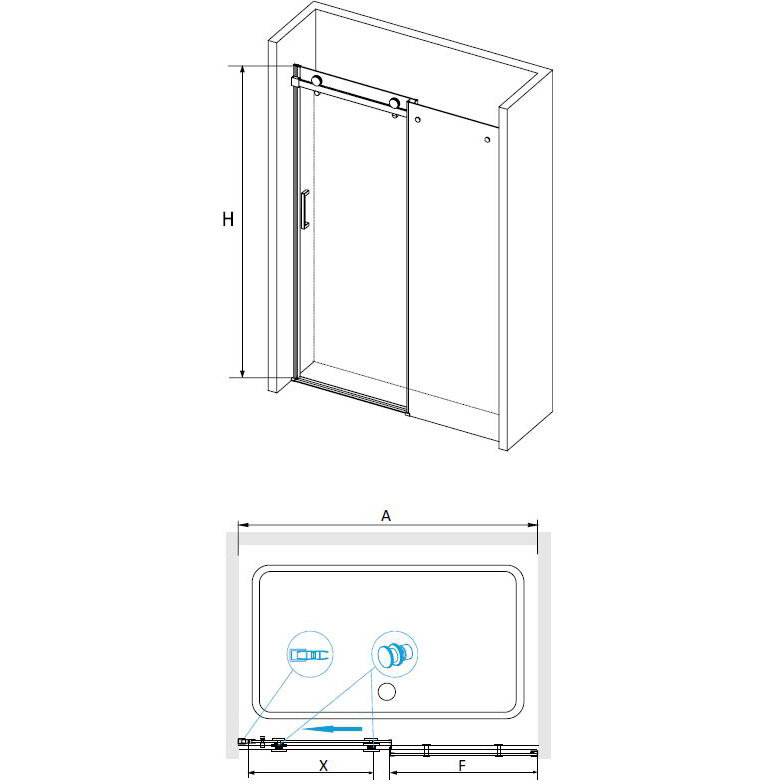 Душевая дверь RGW 130х195 см TO-14 Хром, Прозрачное, 8 мм Easy Clean (02071413-11) - фотография № 2