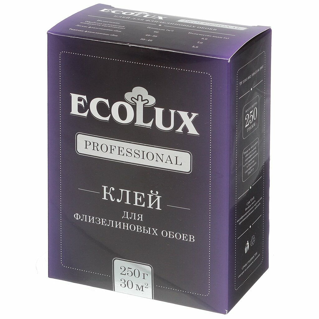 Клей для флизелиновых обоев, Ecolux, Professional, 250 г