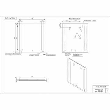 Зеркало Cersanit LED Base 020 70х80 с подсветкой прямоугольное (KN-LU-LED020*70-b-Os) - фотография № 5