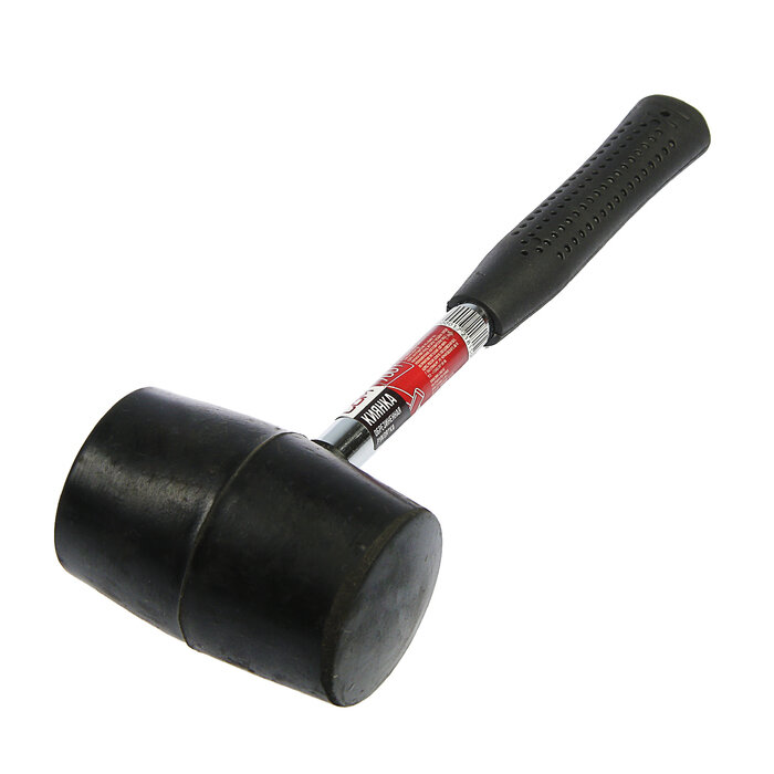 фото Киянка ЛОМ, металлическая обрезиненная рукоятка, черная резина, 700 г