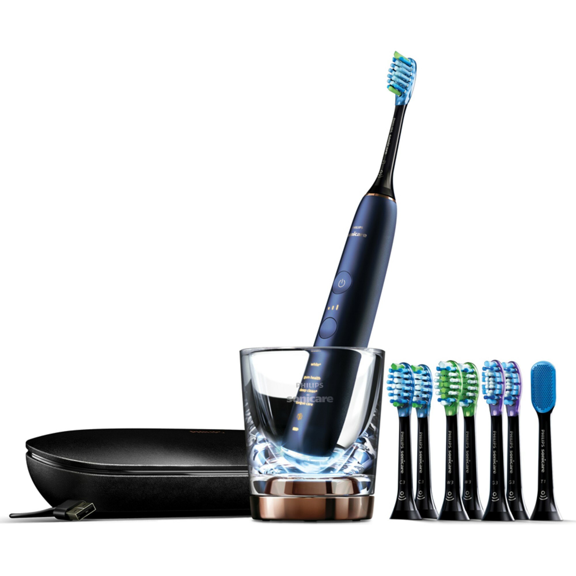 PHILIPS Электрическая зубная щетка Philips Sonicare DiamondClean 9700 Smart HX9957/51, синий