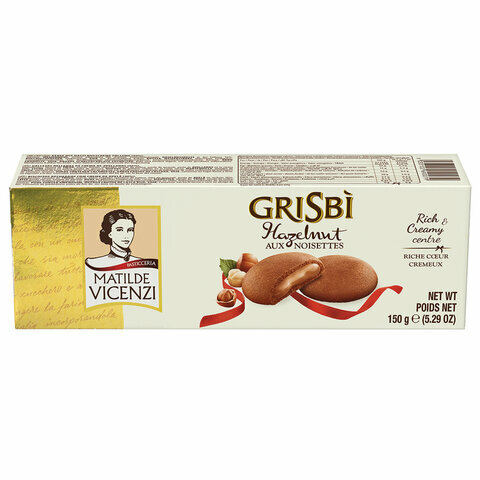Печенье GRISBI (Гризби) "Hazelnut", комплект 10 шт., с начинкой из орехового крема, 150 г, 13829 - фотография № 2