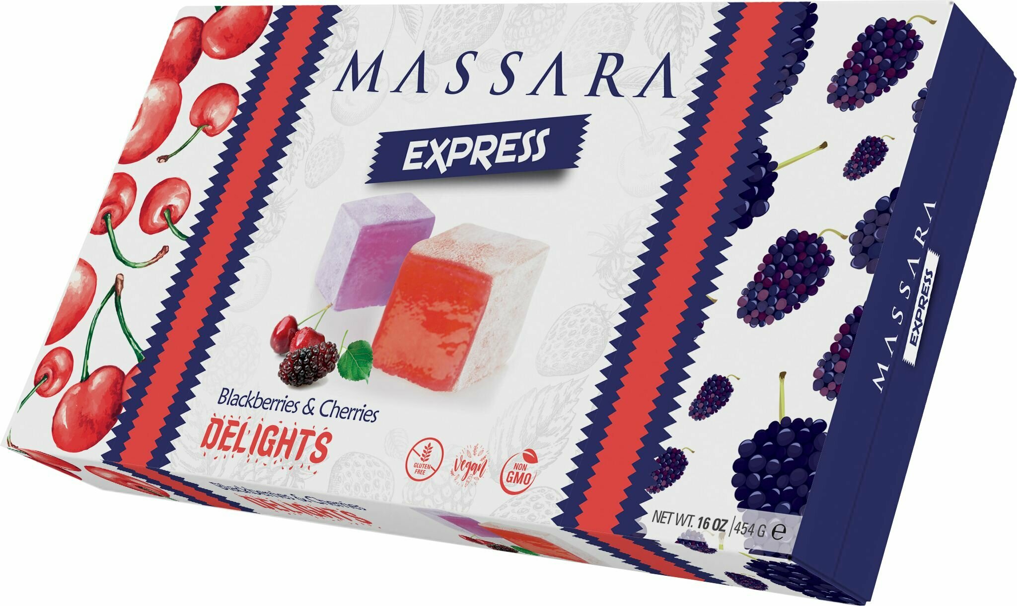 Премиальные восточные сладости MASSARA Express Delights со вкусом ежевики и вишни нетто 454г - фотография № 2